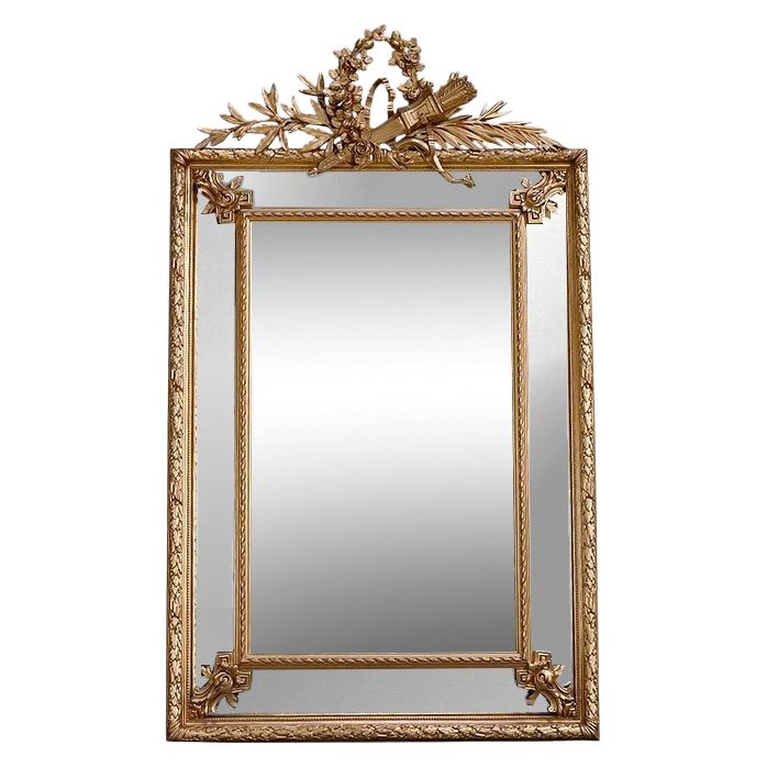Grand miroir à Parcloses style Louis XVI - XIXe